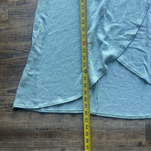 Caution To The Wind Women's Short Sleeve Striped Turquoise Blue Dress Size M - Picture 6 of 7